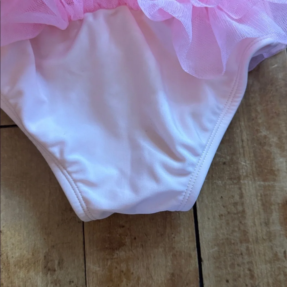 Cat & Jack Pink Swimsuit Tutu 3T rainbow one piece suit summer vacation